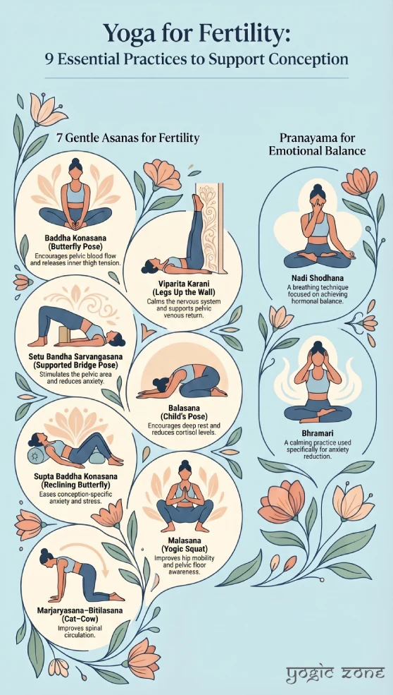 Yoga for fertility infographic